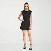 belle vie Women's Sleeveless Boat Neck Drop Waist Dress | Black | Women's 16 | Dresses Drop Waist Dresses | Pleated