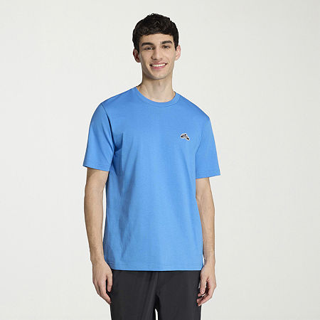 adidas Mens Crew Neck Short Sleeve Active T-Shirt, Small, Blue