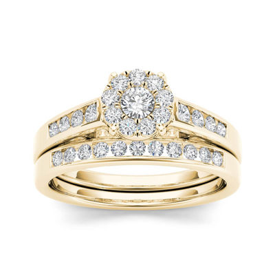 1/2 CT.T.W. Natural Diamond 10K Yellow Gold Bridal Ring Set
