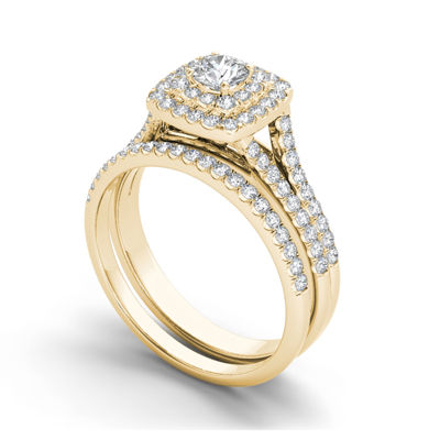 1 CT.T.W. Natural Diamond 10K Yellow Gold Bridal Ring Set