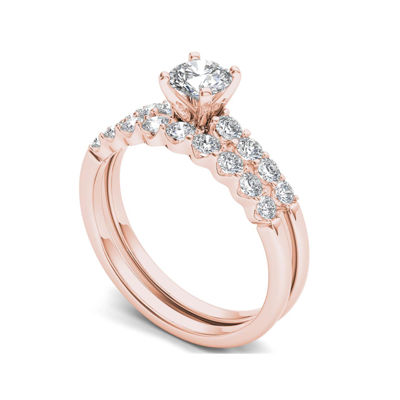 CT.T.W. Natural Diamond 14K Rose Gold Bridal Ring Set