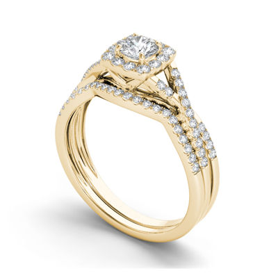 3/4 CT.T.W. Natural Diamond 10K Yellow Gold Bridal Ring Set