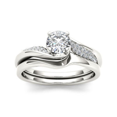 5/8 CT.T.W. Natural Diamond 14K White Gold Bridal Ring Set