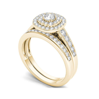 CT. T.W. Diamond 10K Yellow Gold Bridal Ring Set