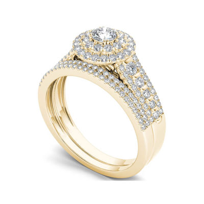 1 CT.T.W. Natural Diamond 10K Yellow Gold Bridal Set