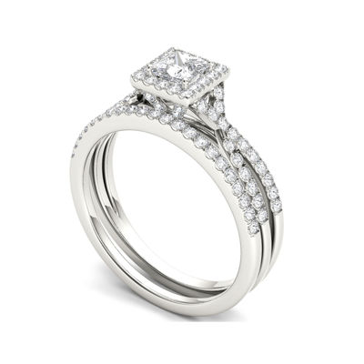 1 CT.T.W. Natural Diamond 10K White Gold Bridal Set