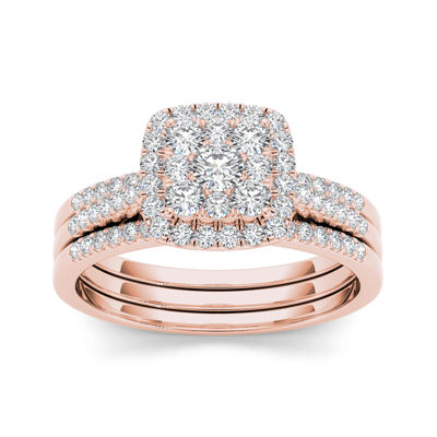 1/ CT.T.W. Natural Diamond 10K Rose Gold Bridal Set