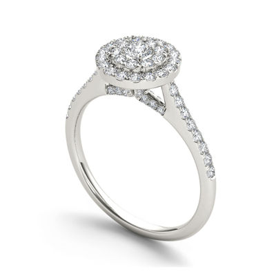 3/4 CT.T.W. Natural Diamond 10K White Gold Engagement Ring