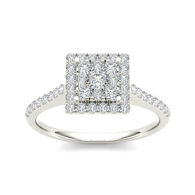 3/4 CT.T.W. Natural Diamond 10K White Gold Engagement Ring