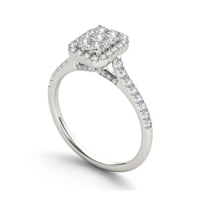 3/4 CT.T.W. Natural Diamond 10K White Gold Engagement Ring