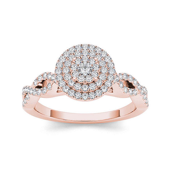 3/4 CT. T.W. Diamond 10K Rose Gold Engagement Ring