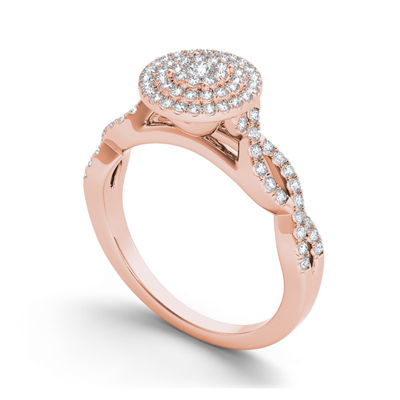 3/4 CT.T.W. Natural Diamond 10K Rose Gold Engagement Ring