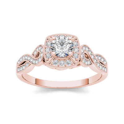 1/2 CT.T.W. Natural Diamond 14K Rose Gold Engagement Ring