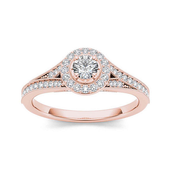 5/8 CT. T.W. Diamond 14K Rose Gold Engagement Ring 