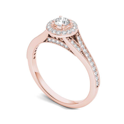 5/8 CT.T.W. Natural Diamond 14K Rose Gold Engagement Ring