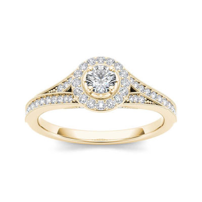 5/8 CT.T.W. Natural Diamond 14K Yellow Gold Engagement Ring