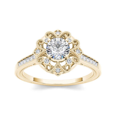 1/2 CT.T.W. Natural Diamond 14K Yellow Gold Engagement Ring