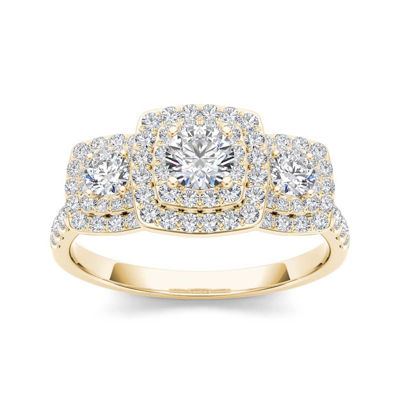 1 CT. T.W. Diamond Halo 10K Yellow Gold Engagement Ring, Color Yellow Gold JCPenney
