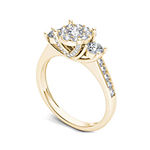 1 CT. T.W. Diamond 10K Yellow Gold 3-Stone Ring, Color: Yellow Gold ...