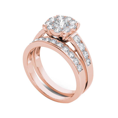 1 1/2 CT.T.W. Natural Diamond 10K Rose Gold Bridal Set
