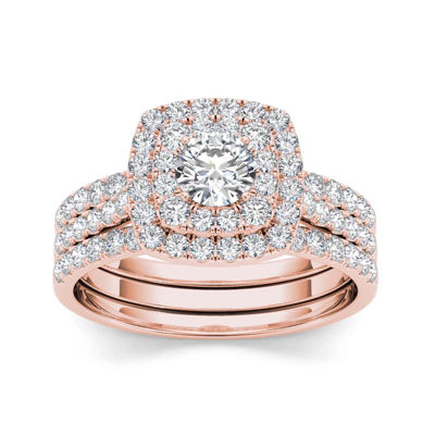 1/2 Natural Diamond 10K Rose Gold Bridal Ring Set, Color