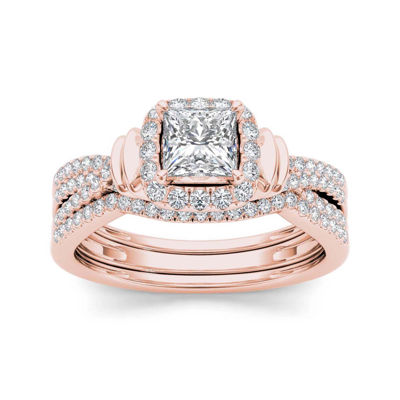 1 CT.T.W. Natural Diamond 14K Rose Gold Bridal Set