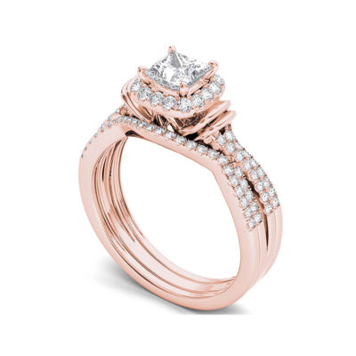 1 CT.T.W. Natural Diamond 14K Rose Gold Bridal Set