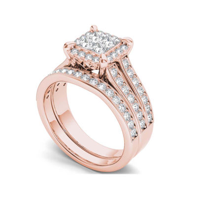 1 1/2 CT.T.W. Natural Diamond 14K Rose Gold Bridal Set