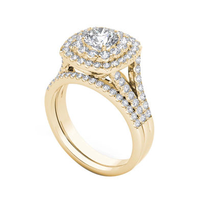 2 CT.T.W. Natural Diamond 14K Yellow Gold Bridal Set