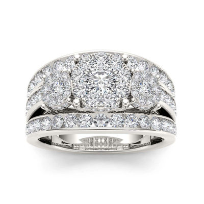 2 CT.T.W. Natural Diamond 10K White Gold Engagement Ring