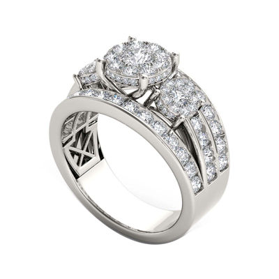 2 CT.T.W. Natural Diamond 10K White Gold Engagement Ring