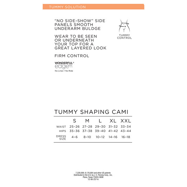 Ambrielle No "Side-Show" Waist Shaping Tank Shapewear Camisole-129-3047