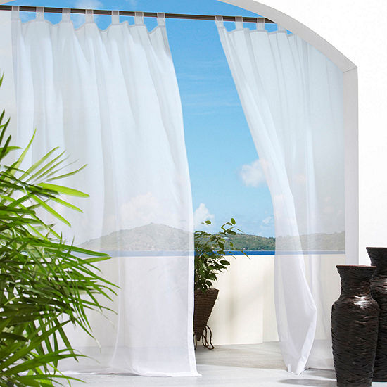Escape Solid Energy Saving Light-Filtering Tab Top Single Outdoor Curtain Panel