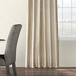Exclusive Fabrics & Furnishing Faux Silk Taffeta Energy Saving Blackout Rod Pocket Single Curtain Panel
