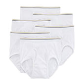 Qty= 6 (1 Pack of 6), Stafford White Men's Full Cut Briefs, Size= 38