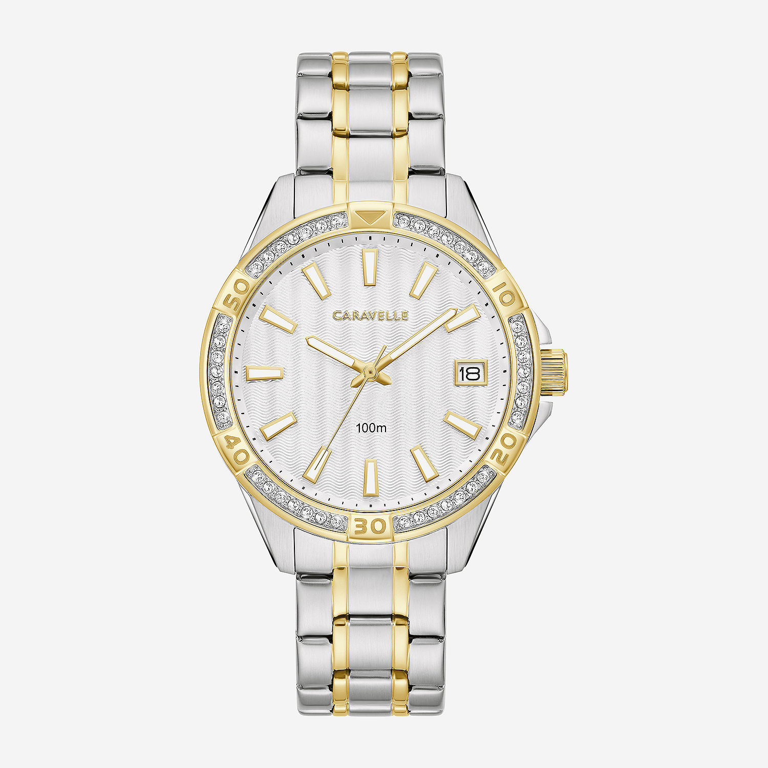 Caravelle Designed By Bulova Aqualuxx Womens Crystal Accent Two Tone ...