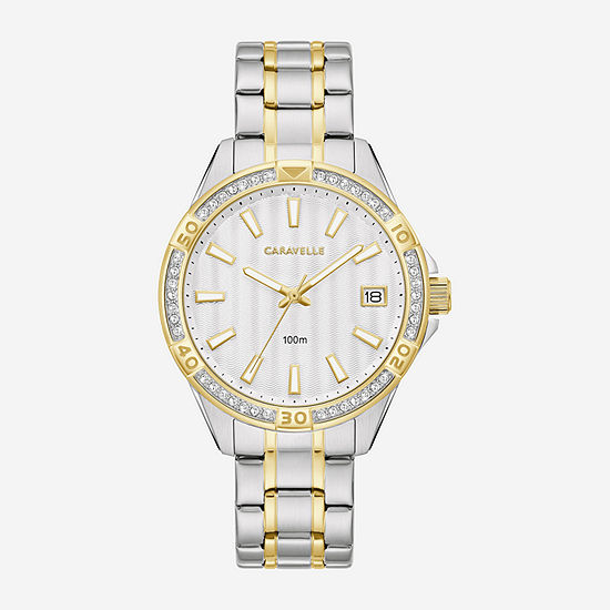 Caravelle Designed By Bulova Aqualuxx Womens Crystal Accent Two Tone ...