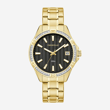 Caravelle Designed By Bulova Aqualuxx Womens Crystal Accent Gold Tone Stainless Steel Bracelet Watch 44m116, One Size -  25540020018