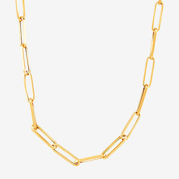 Made in Italy Womens 18 Inch 14K Gold Link Necklace Paperclip - JCPenney