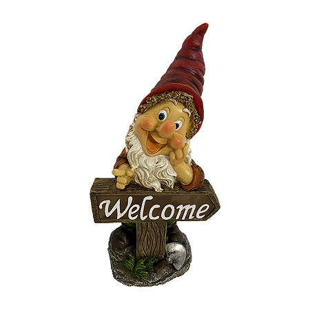 13 Solar Welcome Gnome, One Size, Brown