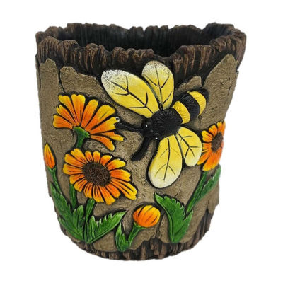 6" Cement Daisy Planter