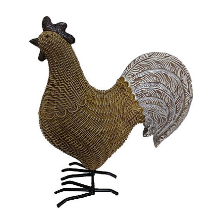 11 Outdoor Folkart Rooster, One Size, Brown