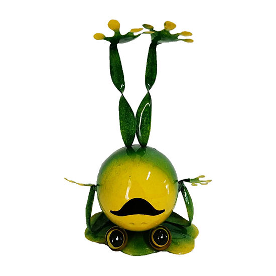 10" Outside Iron Frog Standing On Head