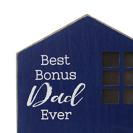 Glitzhome Fathers Day Table Block Sign 2-pc. Lighted Tabletop Decor, One Size, Blue