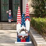 Glitzhome 36"H Wooden Patriotic Gnome Porch Deco Holiday Yard Art