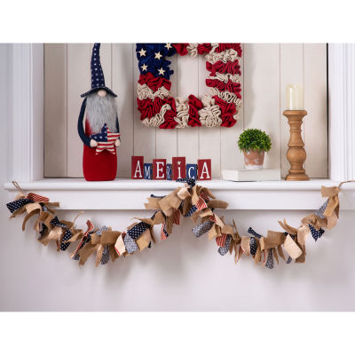 Glitzhome 72"L Americana Fabric Indoor Garland