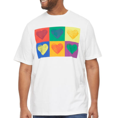 Hope & Wonder Pride Big and Tall Mens Crew Neck Short Sleeve Regular Fit Graphic T-Shirt