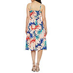 Bold Elements Sleeveless Floral Midi A-Line Dress