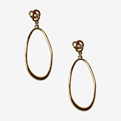 Bijoux Bar Gold Tone Knot Teardrop Drop Earrings