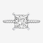 Signature By Modern Bride Womens 2 1/4 CT. T.W. Lab Grown White Diamond 14K White Gold Engagement Ring